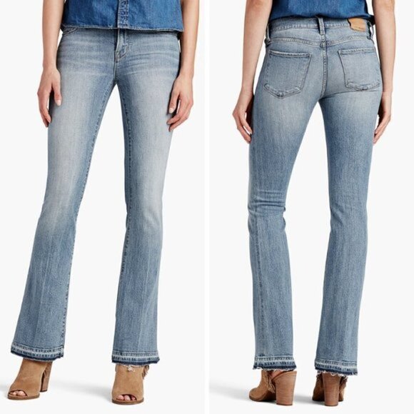 Lucky Brand Denim - Lucky Brand Brooke Flare jeans raw hem mid-rise distressed light women new 31 12